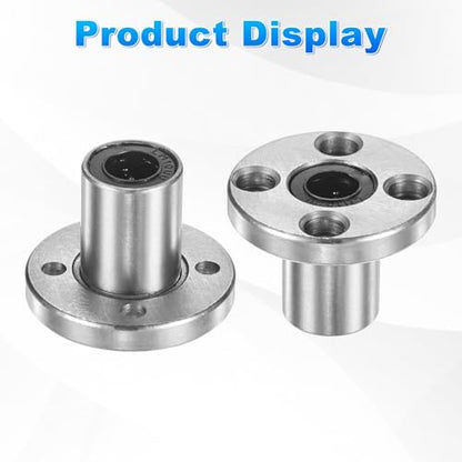 PATIKIL LMK10UU Linear Ball Bearings 10mm Bore Dia 19mm OD 29mm Long 4.5mm Hole, 2Pcs Round Flange Linear Motion Bushing Double Side Rubber Sealed Rod Liner Shaft for Machine 3D Printer - size: 10mm