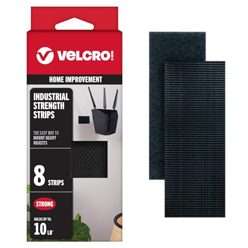 VELCRO Brand Heavy Duty Fasteners, Black, 4 x 2 in Strips, 8 Sets - color: Black, size: 4in x 2in