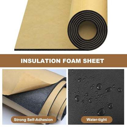 Eunice Sponge Neoprene Foam Sheet with Adhesive, 13 in x 80 in x 3/4 in - size: 13 in x 80 in x 3/4 in