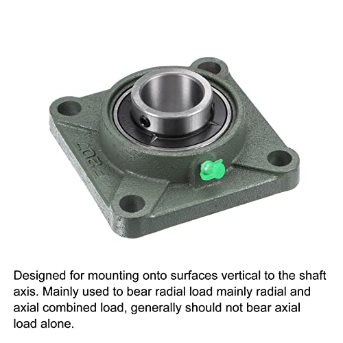 uxcell UCF207 Flange Block Bearings 35mm Bore Cast Iron Bearing Unit Set - size: 35mm