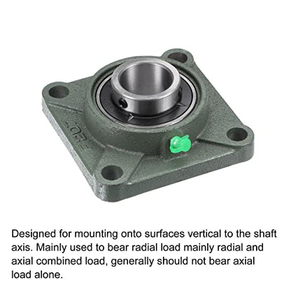 uxcell UCF207 Flange Block Bearings 35mm Bore Cast Iron Bearing Unit Set - size: 35mm