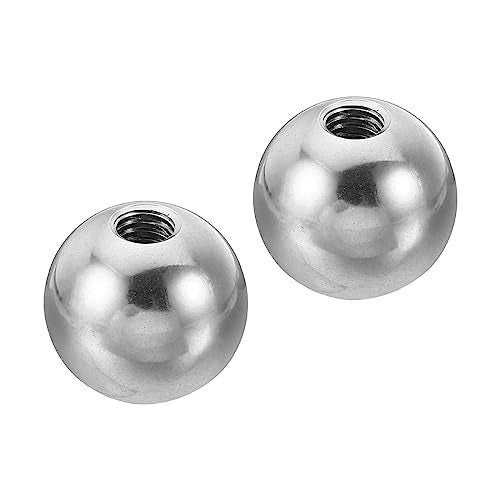 PATIKIL M6x20mm Ball Nuts Knob, 2 Pack Female Thread 304 Stainless Steel Round Blind Hole Screw Cap Cover for Lighting Machinery DIY Decoration, Silver - size: M6x20mm