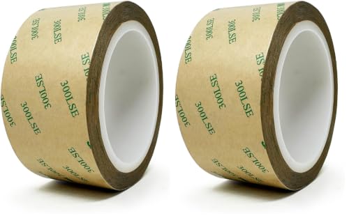 Gizmo Dorks 300LSE Double Sided Tape, Heavy Duty Clear Adhesive, 2 in x 36 ft, Heat Resistant, Waterproof, for Picture Hanging, LED Strips, DIY Crafts, Car Décor, Electronics (Pack of 2) - size: 2 inch x 36 feet (Pack of 2)