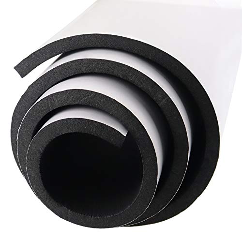 Storystore Sponge Neoprene Foam Sheet with Adhesive 1/2''T x 12''W x 98''L - color: Black (With Adhesive), size: 12 in x 98 in x 1/2 in