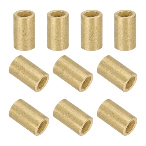 uxcell 50Pcs Sleeve Bearings, 4mm Bore x 6mm OD x 10mm Length, Self-Lubricating Sintered Bronze Bushings - size: 4mm Bore x 6mm OD x 10mm Length