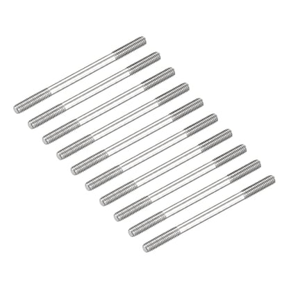METALLIXITY Double Ended Stud Screws (M3 Thread 50mm Length) 10pcs, 304 Stainless Steel Dual Threaded Rod Bolts - for House Maintenance - size: M3x50mm