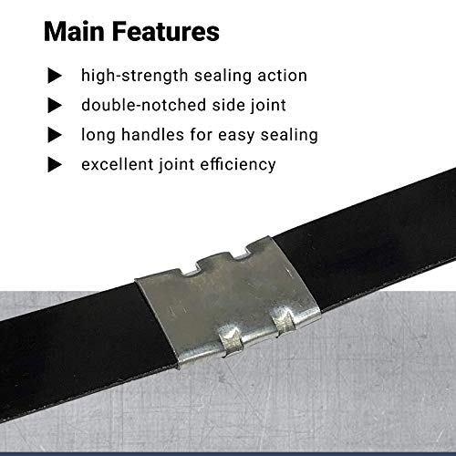 IDL Packaging C-318 Double-Notched Side-Action Sealer/Crimper for 1 1/4" Steel Strapping – Hard and Durable Steel Construction – Professional Gear with High-Strength Sealing Action - size: 1 1/4"