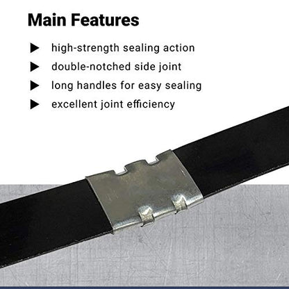 IDL Packaging C-318 Double-Notched Side-Action Sealer/Crimper for 1 1/4" Steel Strapping – Hard and Durable Steel Construction – Professional Gear with High-Strength Sealing Action - size: 1 1/4"