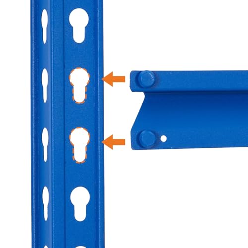 Heavy Duty Metal Adjustable Shelving Unit Storage Shelving - size: 48" W x 24" D x 72" H - Blue