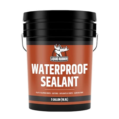 Liquid Rubber Waterproof Sealant - Roof & Gutter Coating, Black, 5 Gallon - size: 5 Gallon