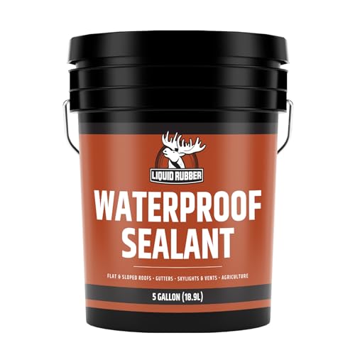 Liquid Rubber Waterproof Sealant - Roof & Gutter Coating, Black, 5 Gallon - size: 5 Gallon