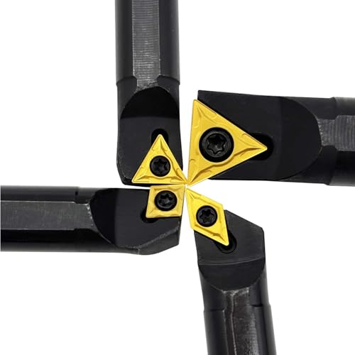 1/2in Indexable Turning Tool Holder Boring Bars with Carbide Turning Inserts - style: 4 blade holders+4 blades