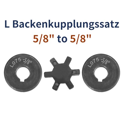 uxcell 5/8" to 5/8" L075 Flexible 3-Piece L-Jaw Coupling Coupler Set & Buna-N NBR Rubber Spider for Log Splitter Hybrid Equipment - size: 5/8" to 5/8"