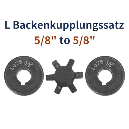 uxcell 5/8" to 5/8" L075 Flexible 3-Piece L-Jaw Coupling Coupler Set & Buna-N NBR Rubber Spider for Log Splitter Hybrid Equipment - size: 5/8" to 5/8"