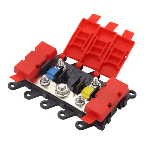 4way Midi Fuse Holder Automotive Marine Boat Car Audio Brass Fuse Blocks Midi Holder 1in 4 Out with 30A 60A 100A Midi Fuses Distribution Block - size: 4way Midi