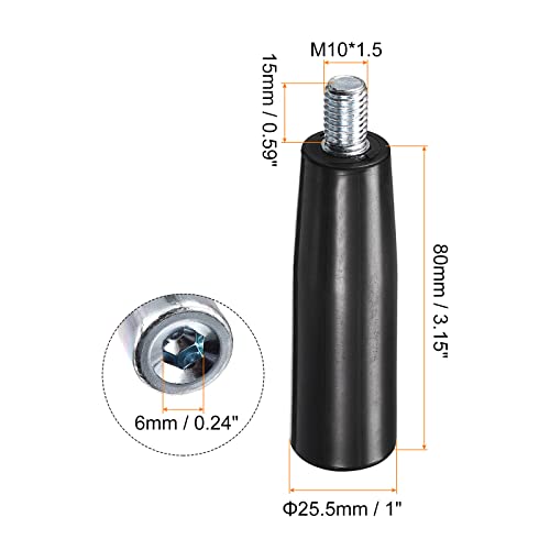 uxcell Revolving Handle Grip, 1Pcs M10x80mm(DxL) Threaded Handwheel Screw Knobs Crank Handle for Industry Lathe Milling Machine - size: M10x80mm