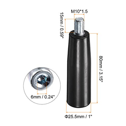 uxcell Revolving Handle Grip, 1Pcs M10x80mm(DxL) Threaded Handwheel Screw Knobs Crank Handle for Industry Lathe Milling Machine - size: M10x80mm