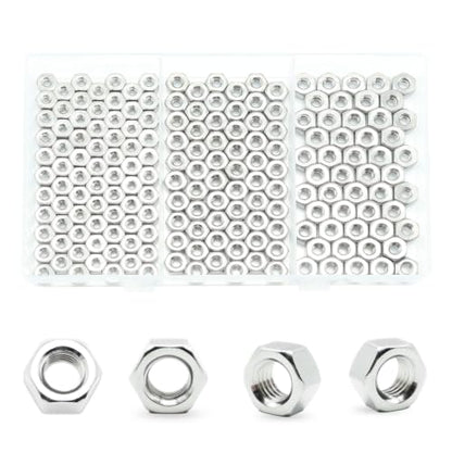 200Pcs #6-32#8-32#10-24 SAE Hex Nuts Kit, 6-32 Nut, 8-32 Nut, 10-24 Nuts - size: SAE #6-32 #8-32 #10-24---200Pcs