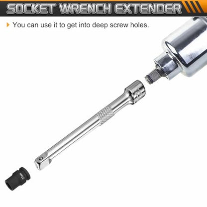 HARFINGTON 1pcs Socket Extension Bar 1/4" Drive 4" Long Extension Bars - size: 1/4" x 4"