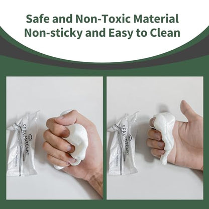 Waterproof Sealant Mastic,Pack of 10 White Seal Putty Waterproof Duct Seal Repair Sealing Clay, Quick Mending Mud for Drain Connection, Wall Hole, Air Conditioning Hole Seal Putty (10-White) - color: 10-White