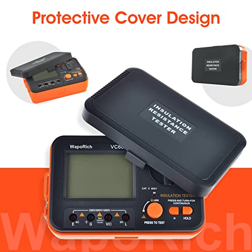 Megaohm Meter 1000V, Megohmmeter Insulation Resistance Tester - color: RQ-US-T6-VC60B