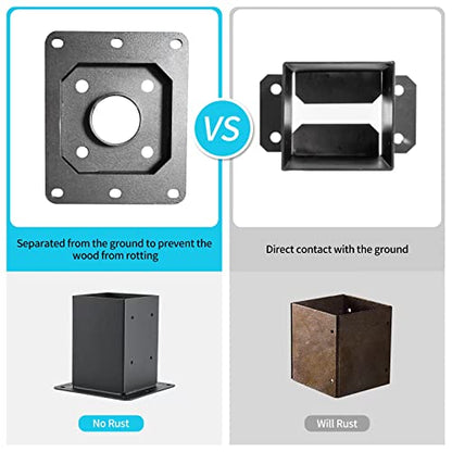 4"x 4" Post Base 2 Pcs|(Inner Size 3.6x3.6) Post Anchors| - size: 4"x 4", style: 2 Pcs