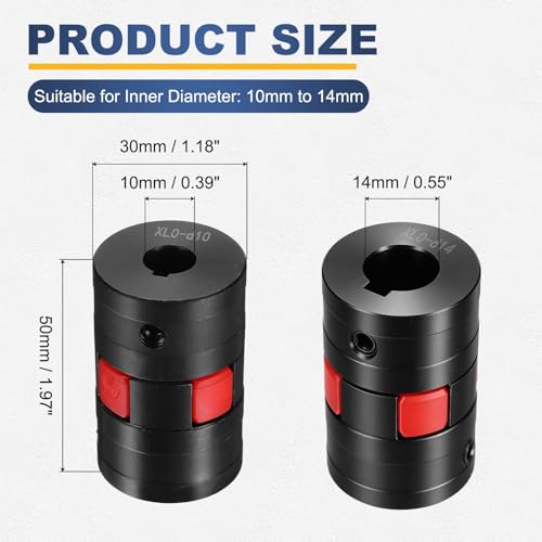 MECCANIXITY XL0 Type Flexible Elastic Shaft Coupling 10mm to 14mm Bore - size: 10mm to 14mm Bore 30 Diameter