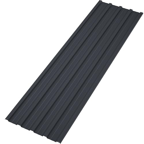 L60.63×W16.77 Inch 50 pcs Metal Roofing Panels Galvanized Steel Corrugated Roof Panels Gazebo Top Cover Garages,Sheds, Stables and Mobile Homes Replacement for Patio Outdoor Garden, Black - color: Black, size: 50pcs/L60.63"