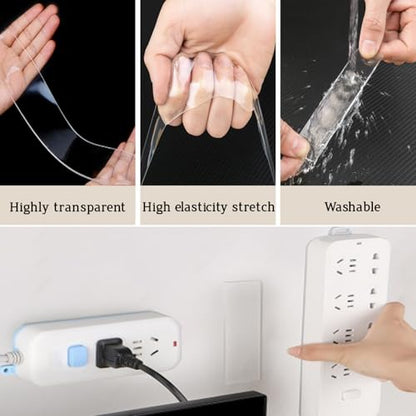 Qoqooice Nano Double Sided Tape Heavy Duty Mounting Tape 1.18" x 33 FT Resistente Clear Super Stick Tape with High Tack Strong Grip Picture Hanging Strips Adhesive Poster Carpet Tape - size: 1.18 Inch x 33 FT