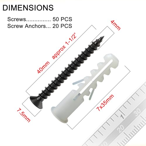 Wood Screws, Flat Head Phillips Self Tapping Screw, #8 x 1-1/2", 70 Pcs - size: #8 x 1-1/2"