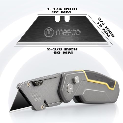 M MEEPO Utility Knife Blades, Never Rust, Blackened SK-2 Steel, 100-Pack - size: Blackened 100-Pack