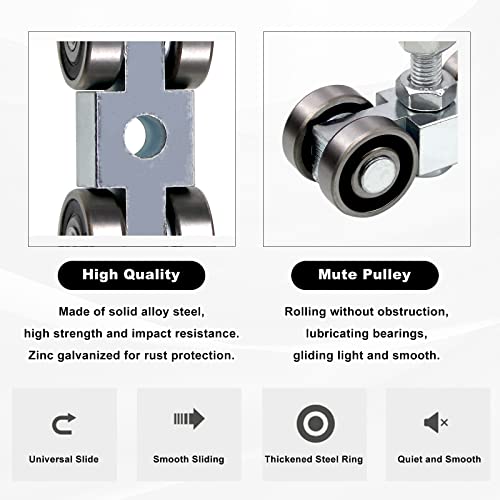 CNQLIS 4 Wheel Trolley Assembly Roller Trolley, Silent M10 Bolt and Nuts - style: Silent Trolley