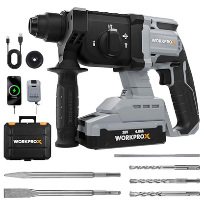 WORKPROX 20V Brushless Cordless Rotary Hammer Drill