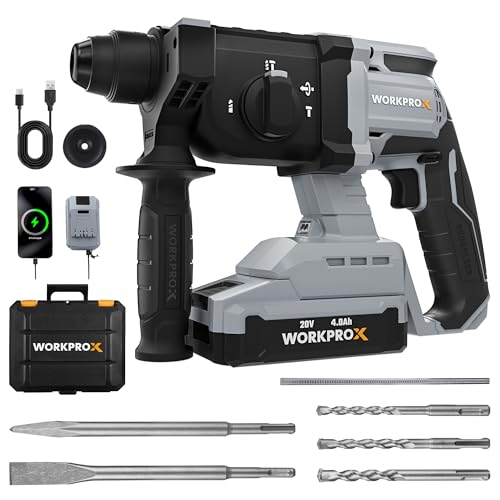 WORKPROX 20V Brushless Cordless Rotary Hammer Drill
