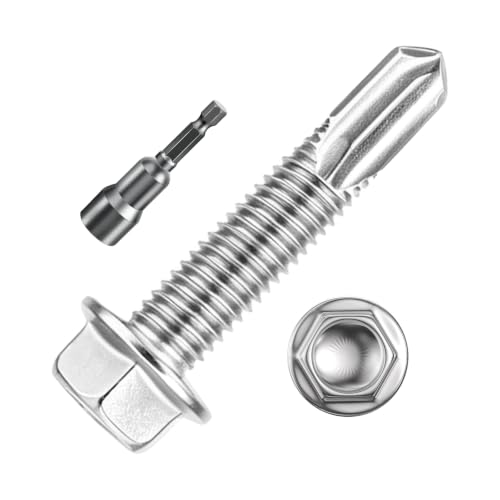 Wensilon 2lbs 5/16×1-1/2" Stainless Steel Self Drilling Screws, 60 PCS - color: Silver, size: 5/16×1-1/2"