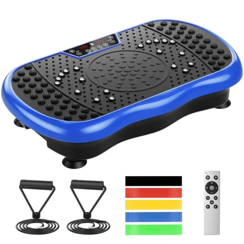 Vibration Plate Exercise Machine with 200 Speeds & 10 Presets - color: Blue