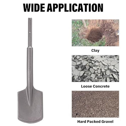 Berserker 1-9/16" SDS-Max Heavy Duty Rotary Hammer Drill with SDS Max Clay Spade, 4-1/2" x 18-1/2" Steel Shovel Bit