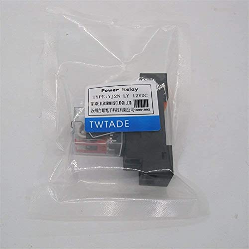 TWTADE/YJ2N-LY DC 12V Electromagnetic Power Coil Relay 10A 8 Pins 2NO 2NC with Indicator Light and Socket Base + Solid State Relay SSR-40 DA 40A DC 3-32V to AC 24-380V + Heat Sink