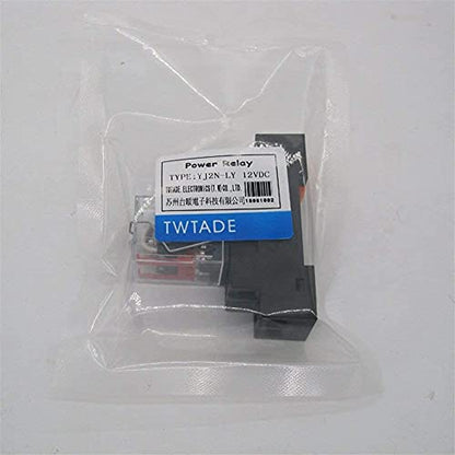 TWTADE/YJ2N-LY DC 12V Electromagnetic Power Coil Relay 10A 8 Pins 2NO 2NC with Indicator Light and Socket Base + Solid State Relay SSR-40 DA 40A DC 3-32V to AC 24-380V + Heat Sink
