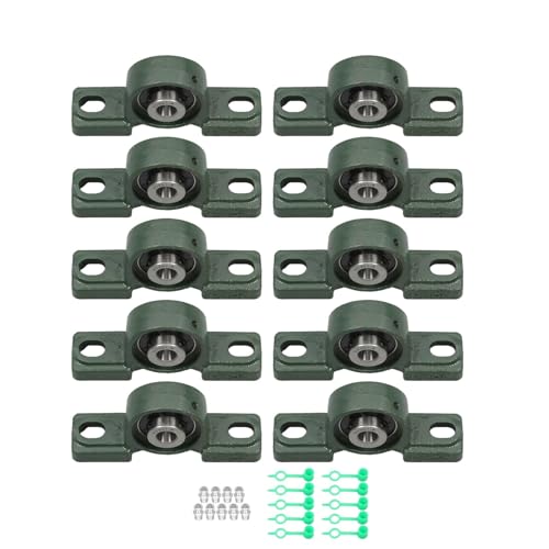findmall UCP201-8 Pillow Block Bearing Units - 1/2" Bore Self-Aligning Cast Iron Bearings, Industrial Mounted Units 10Pcs
