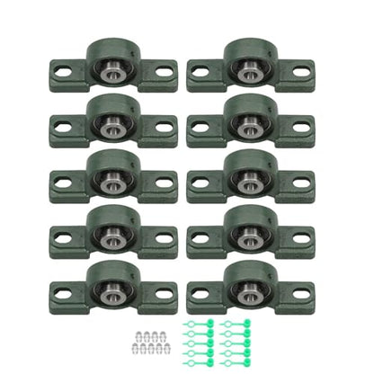 findmall UCP201-8 Pillow Block Bearing Units - 1/2" Bore Self-Aligning Cast Iron Bearings, Industrial Mounted Units 10Pcs