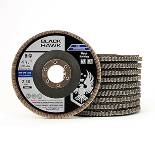 BHA 4-1/2 x 7/8 Zirconia Flap Disc T27 Angle Grinder - 80 Grit - 10 Pack - size: 80 Grit