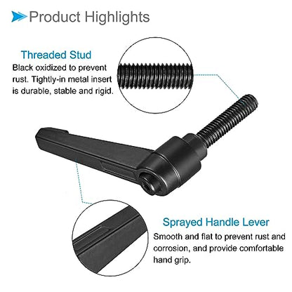 Clamping Lever Handles, M8 x 32mm Male Thread, Adjustable Quick Release Locking Rotating Bolt Knobs Black - (Applications: for Lathe Machinery), 3-Pieces - size: M8 x 32mm