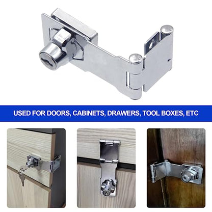 2 Pack Door Lock Hasp Latchs, Collapsible Solid 304 Stainless Steel - color: 2 Pack(Individual Key)