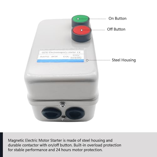 Magnetic Electric Motor Starter 220V 4KW 5.5HP 3 or Single Phase