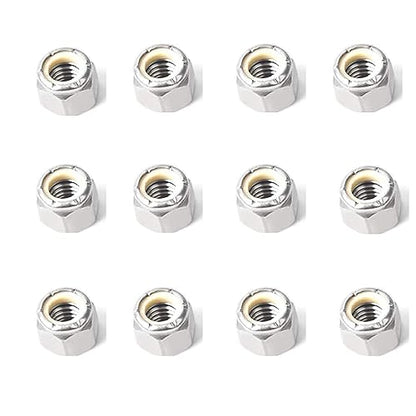 5/16-18 Inch Nylon Insert Hex Lock Nuts,Hincell 60pcs 304 Stainless Steel Locknuts, Hex Drive, Bright Finish, - size: 5/16-18(60pcs)