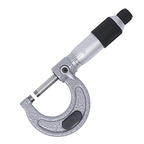 Clockwise Tools MMTR-01 Premium Outside Micrometer with Carbide Tip 0-1" Measuring Range 0.0001" Graduation Precision Machinist Tool - size: 0-1"
