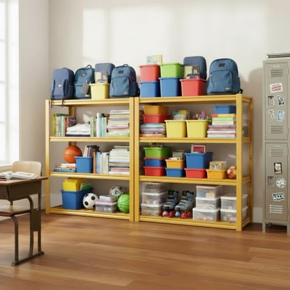 REIBII 40" W Yellow Garage Shelving with Double-Layer Frames for Homeowners - color: Orange