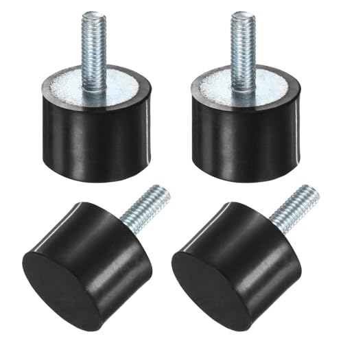 M METERXITY 4-Pack Rubber Mounts D20mmxH15mm Male Vibration Isolators Cylindrical Shock Absorber W M5 x 15mm Studs for Air Compressor/Car/Pump/Boat/Garage Motor/Bobbins Rubber Isolators - size: M5 x 15mm, 20mm x 15mm