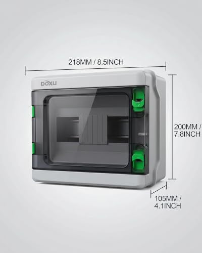 Circuit Breaker Box, IP66 Distribution Protection Box (HA-8 Way-H) - size: HA-8- 8.6x7.9x4.1 INCH
